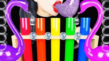 ASMR DRINKING SOUNDS 신기한 물 먹방 MYSTERIOUS WATER EATING EDIBLE FROG EGGS, BIRD GLASS RAINBOW DRINKS