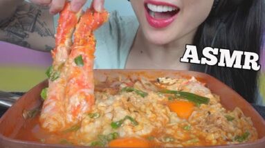 ASMR *COOKING SPICY CHEESY NOODLE KING CRABS + EXTRA CHEESE (EATING SOUNDS) NO TALKING | SAS-ASMR