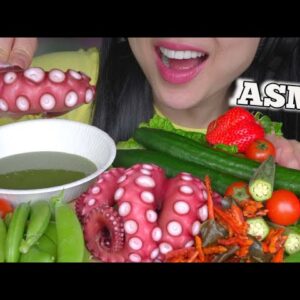 ASMR FAVOURITE WAY TO EAT OCTOPUS + FRESH VEGGIES (CRUNCHY EATING SOUNDS) NO TALKING | SAS-ASMR
