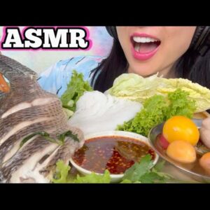 ASMR THAI FOOD *STEAMED TILAPIA + VEGGIES (EATING SOUNDS) LIGHT WHISPERS | SAS-ASMR