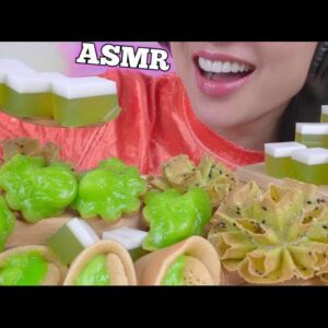 ASMR THAI GREEN PANDAN DESSERT (EATING SOUNDS) NO TALKING | SAS-ASMR
