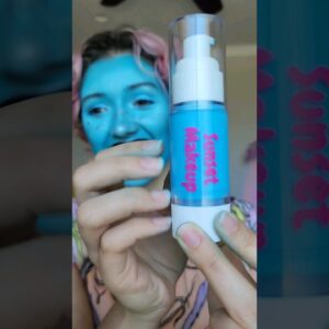Blue Foundation?? 👀🧿🦋💙 asmr trying viral colorful foundation #asmr #makeup #beauty