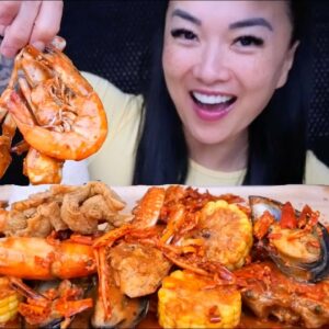 SEAFOOD BOIL THAILAND EDITION (ASMR EATING SOUNDS) LIGHT WHISPERS
