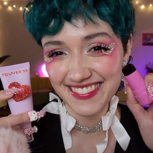 ASMR Doing My Valentine’s Day Inspired Makeup 💘 (chatty grwm, whispered makeup, tapping, sleep aid)